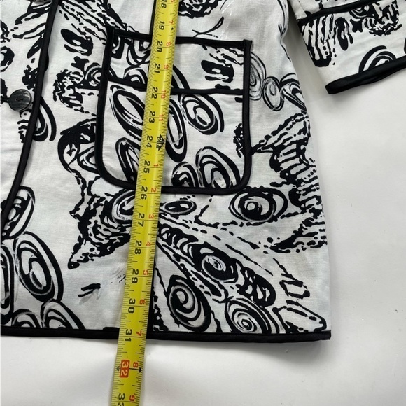 Chico’s White & Black LINEN-Blend Jacket Size Medium 8 - Picture 10 of 10